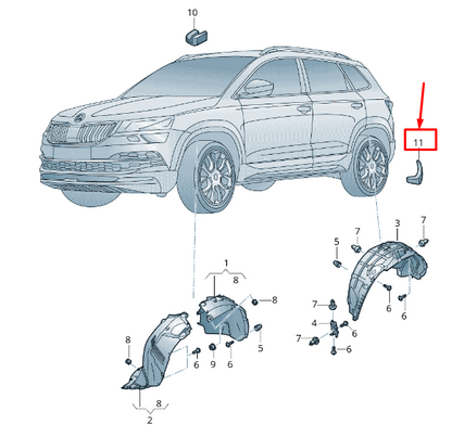 new skoda karoq nu rear left mud flap 57a821821 9b9 57a8218219b9 original