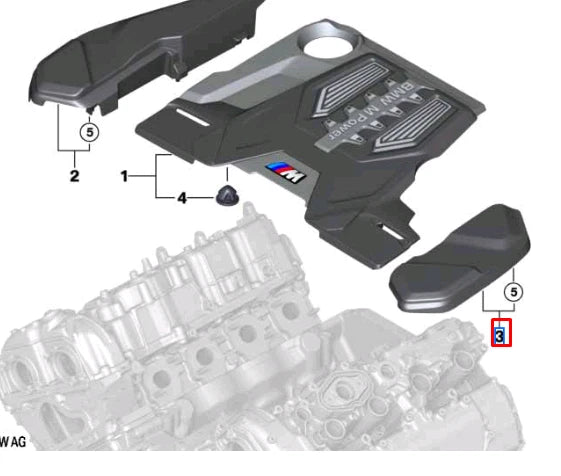 NEW BMW M5 F90 LEFT ENGINE LEFT CONTROL UNIT COVER 12907856812 ORIGINAL