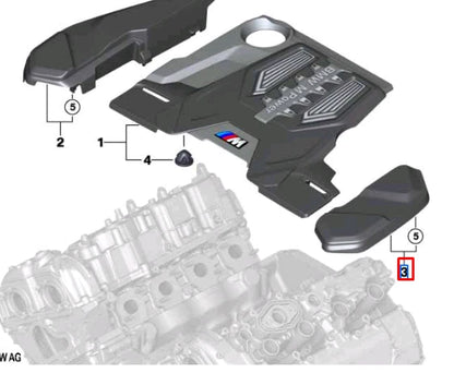 NEW BMW M5 F90 LEFT ENGINE LEFT CONTROL UNIT COVER 12907856812 ORIGINAL