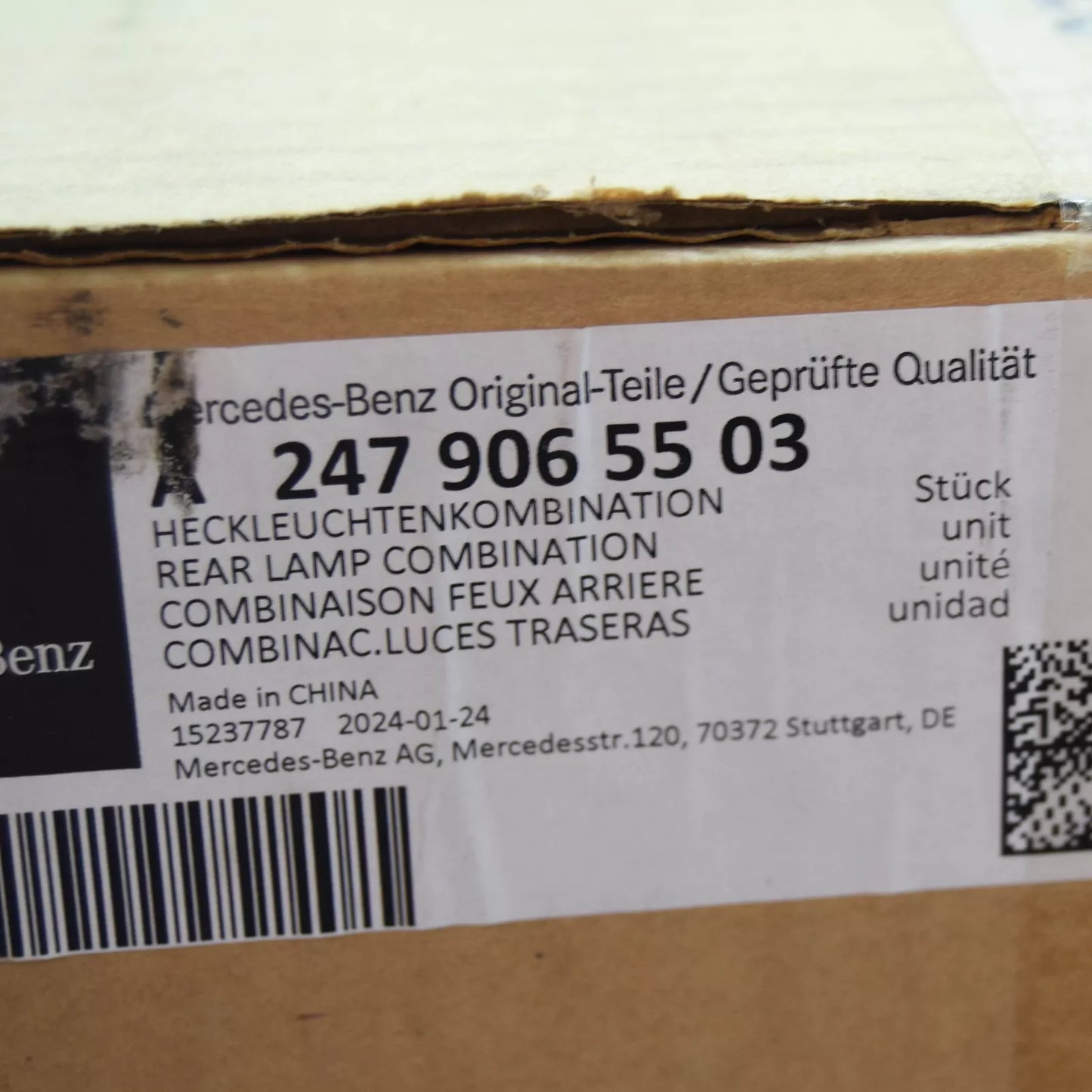 NEW MERCEDES-BENZ GLB X247 REAR LEFT OUTER TAILLIGHT A2479065503 ORIGINAL
