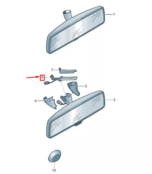 NEW VOLKSWAGEN CADDY 2K MK3 REAR VIEW MIRROR GABLE GUIDE 7L08575939B9