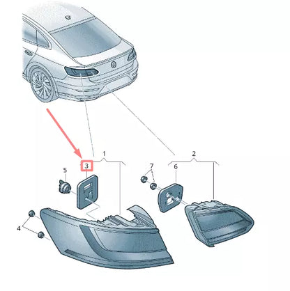 NEW VOLKSWAGEN ARTEON 3H7 REAR BUMPER TAILLIGHT GASKET 3G8945139