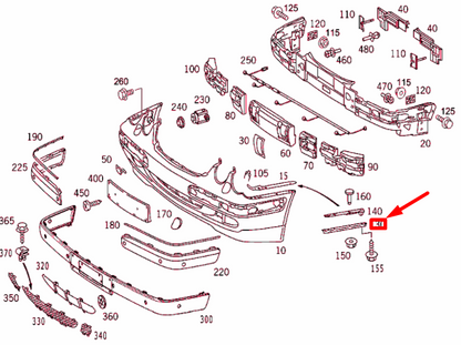 NEW MERCEDES-BENZ E W210 FRONT BUMPER LEFT RAIL A2108854521 ORIGINAL