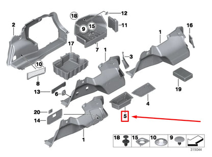 NEW BMW 3 E90 LEFT STORAGE SHELL 51477139051 7139051 ORIGINAL