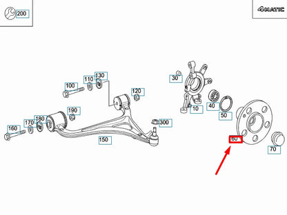 NEW MERCEDES-BENZ C W203 FRONT WHEEL HUB FLANGE A2033370045 ORIGINAL