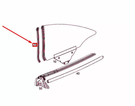 NEW MB S C217 REAR RIGHT SIDE WINDOW GLASS SEALING FRAME A2176701400