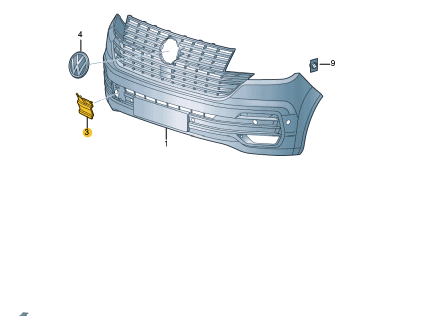NEW VOLKSWAGEN TRANSPORTER T6 FRONT COVER FOR TOWING EYE 7LA807241A9B9 ORIGINAL