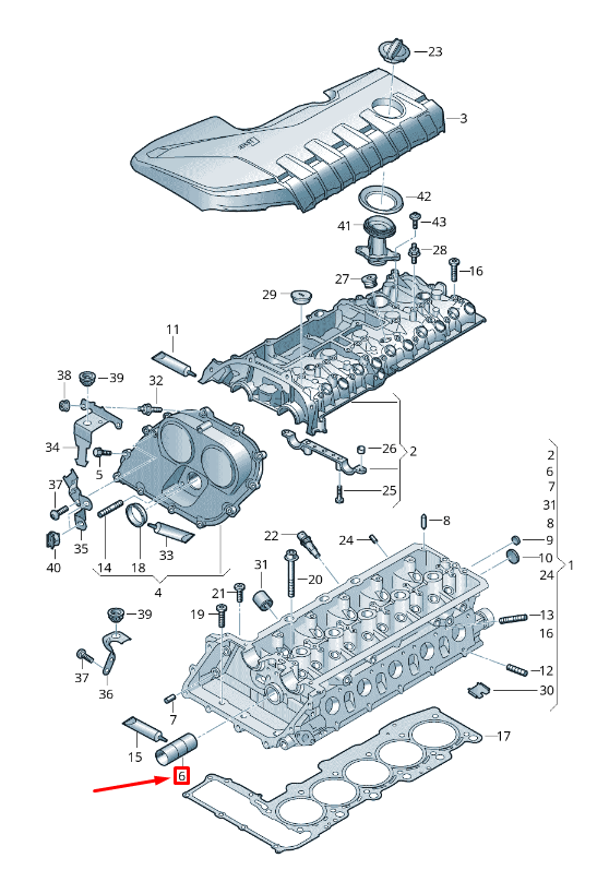 NEW AUDI RSQ3 8U CYLINDER HEAD COVER PIPE UNION 07K103499A ORIGINAL