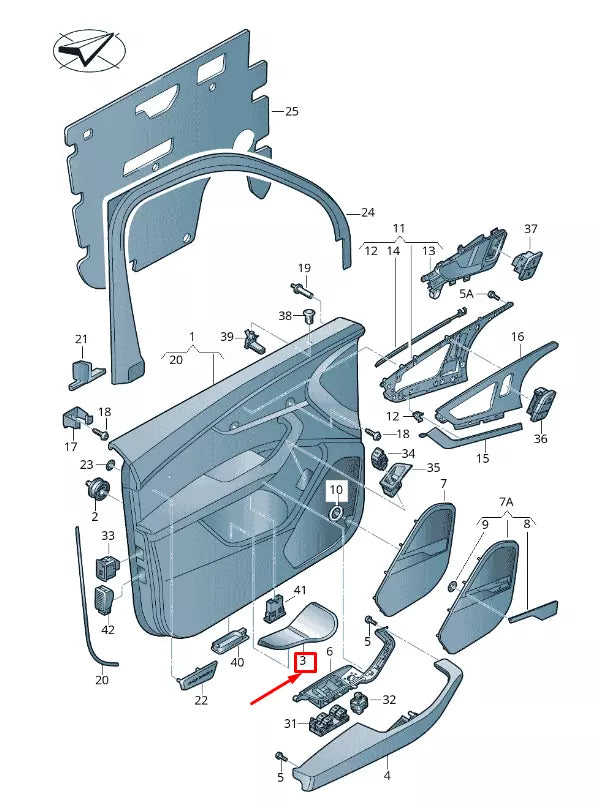 NEW AUDI Q7 4M FRONT RIGHT DOOR PANEL UNDERLAY TRIM 4M0868134DT4