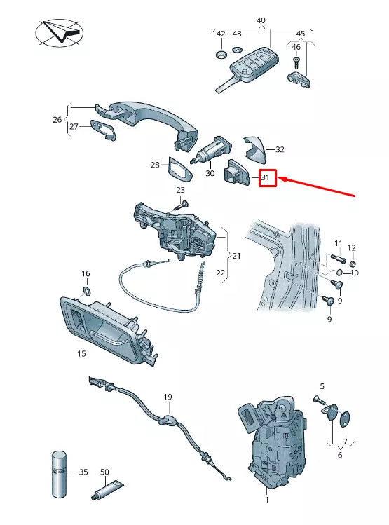NEW VW TOURAN 5T FRONT LEFT DOOR LOCK HOUSING RHD 510839167