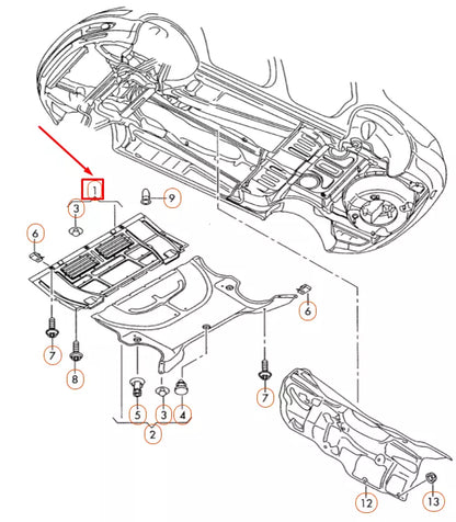 NEW VOLKSWAGEN PHAETON GP4 FRONT ENGINE UNDERBODY COVER 3D0825235H ORIGINAL