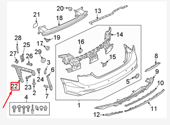 NEW AUDI A5 8W6 REAR BUMPER LEFT SUPPORT BRACKET 8W6807453 ORIGINAL