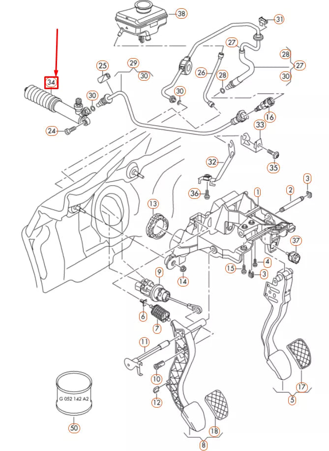 NEW AUDI A4 B8 CLUTCH SLAVE CYLINDER LHD 8K0721257E ORIGINAL