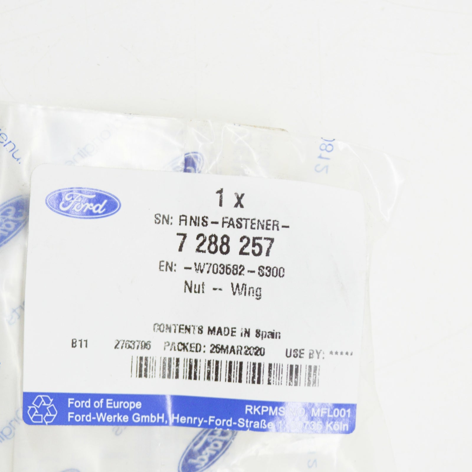 new ford tourneo custom spare wheel carrier nut w703582-s300 7288257 original