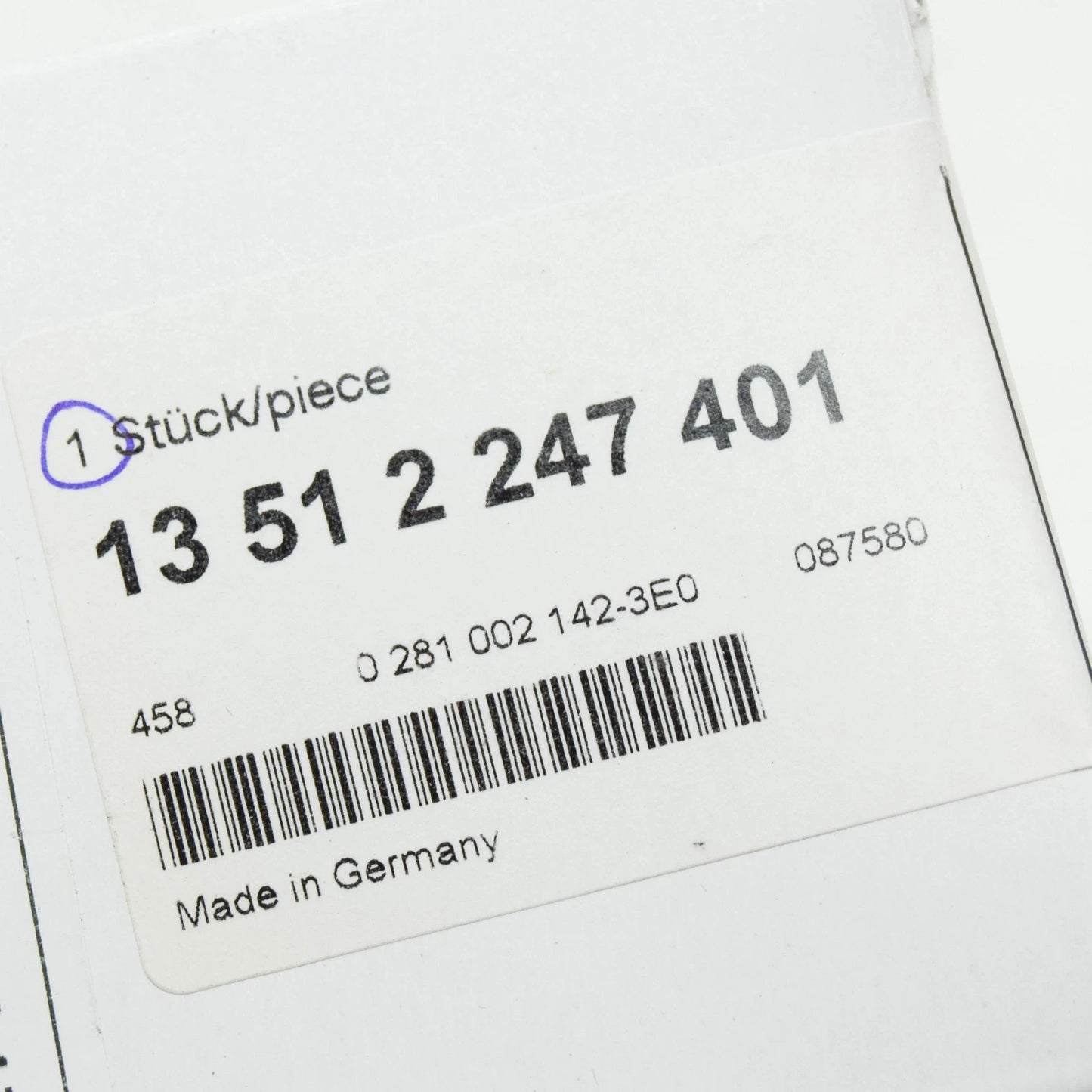 NEW BMW 5 E34 SOLENOID VALVE FOR INJECTION ADJUSTER 13512247401 2247401 ORIGINAL