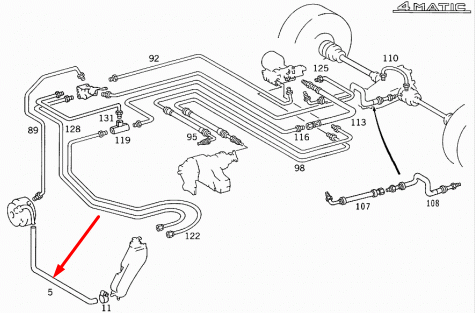 NEW MERCEDES-BENZ E-CLASS W124 POWER STEERING HOSE A1149970482 ORIGINAL