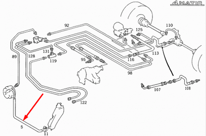 NEW MERCEDES-BENZ E-CLASS W124 POWER STEERING HOSE A1149970482 ORIGINAL