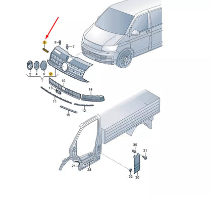 NEW VW TRANSPORTER T6 RADIATOR GRILLE '4 MOTION' EMBLEM 7E0853948DMGM