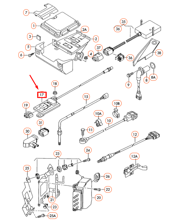 new audi a3 8p emission control unit with nox sensor 03c907807d original