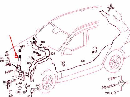 new mercedes-benz gle w166 windshield washer reservoir tank a1668690520 original