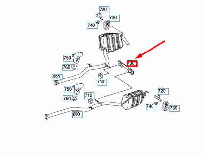 NEW MERCEDES-BENZ E W211 REAR EXHAUST SYSTEM STRUT A2114920007 ORIGINAL