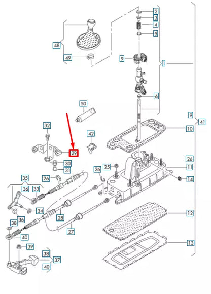 NEW AUDI A3 SPORTBACK 8P SHIFTER CABLE BRACKET 5Q0711789A