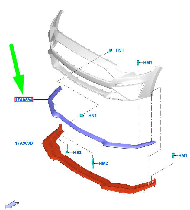 new ford mustang mk6 front bumper cover trim spoiler assy 2461374 original