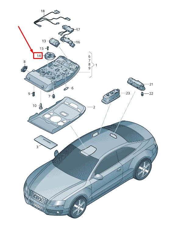 NEW AUDI A5 SPORTBACK 8T SUNROOF OPENER SWITCH 8T0959561ALM5 ORIGINAL