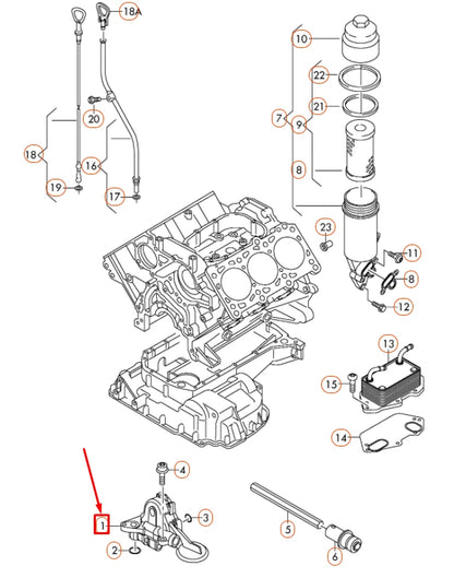 NEW AUDI A4 B7 OIL PUMP 06E115105G ORIGINAL
