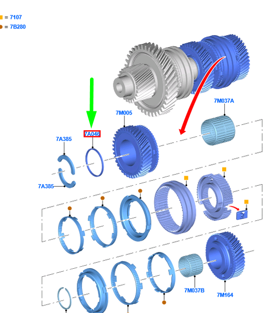new ford kuga mk3 trans output shaft thrust washer retain. ring 1227405 original