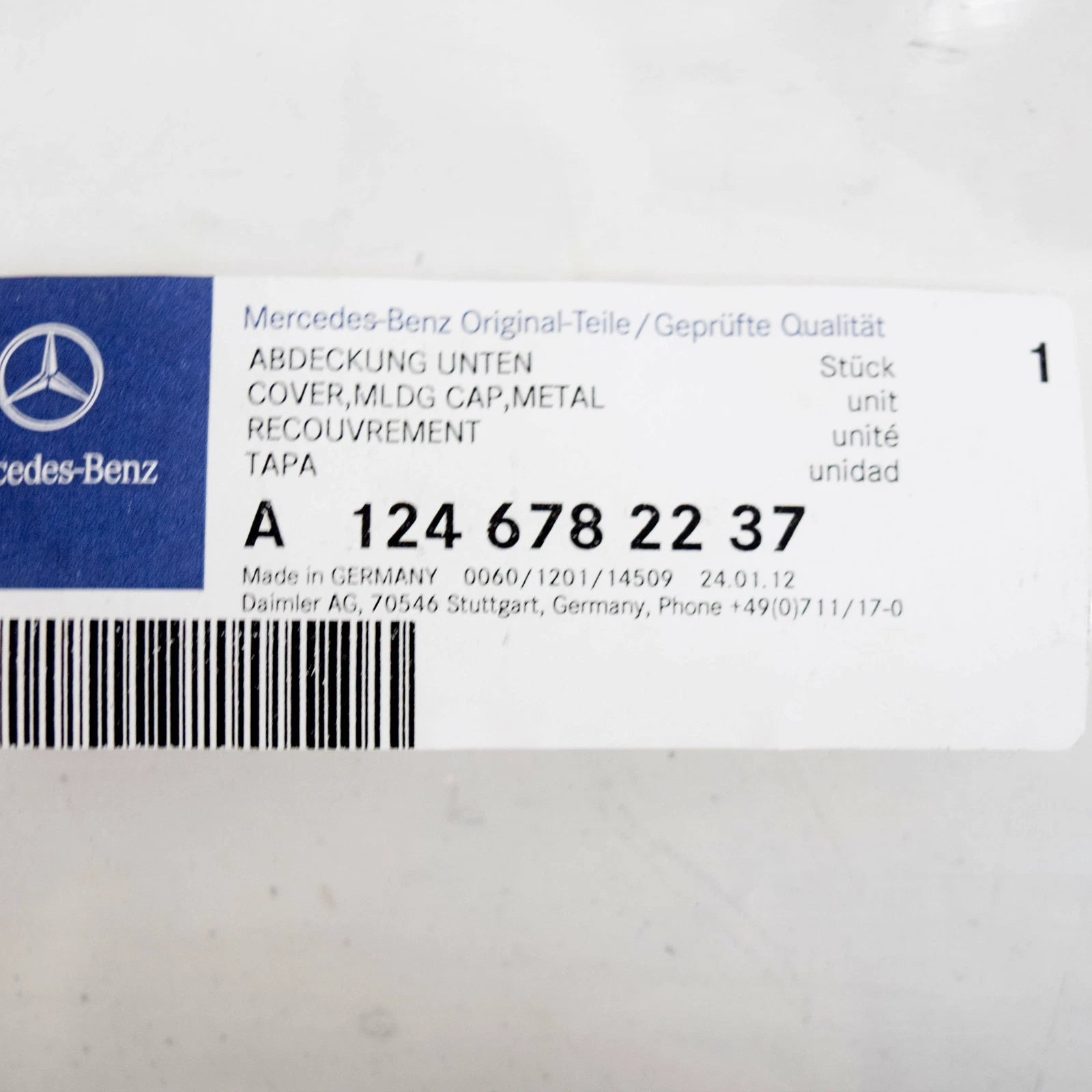 NEW MERCEDES E W124 SEDAN COVER REAR WINDOW PANE BOTTOM A1246782237