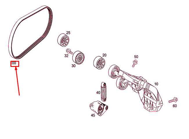 NEW MERCEDES-BENZ A W169 V-RIBBED BELT A0159974892 ORIGINAL