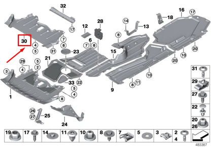 NEW BMW X5 E70 FRONT ENGINE COMPARTMENT SHIELDING 51757205147 7205147 ORIGINAL