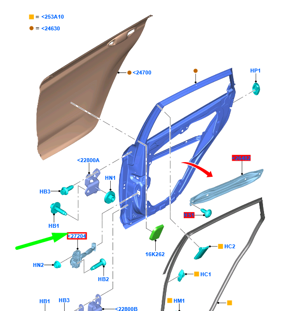 new ford fiesta mk6 rear door sheck assy 1740072 8a6a-a27200-ag original