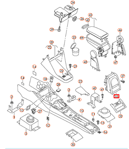 NEW VOLKSWAGEN POLO 6R REAR CENTER CONSOLE DRINKS HOLDER 6R0862531A82V ORIGINAL