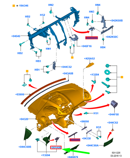 new ford fiesta mk6 dash left stowage compartment handle lhd 1806712 original