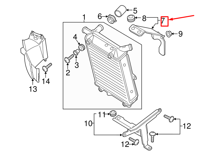 new audi tt roadster 8j right upper radiator bracket 8j0121264d original