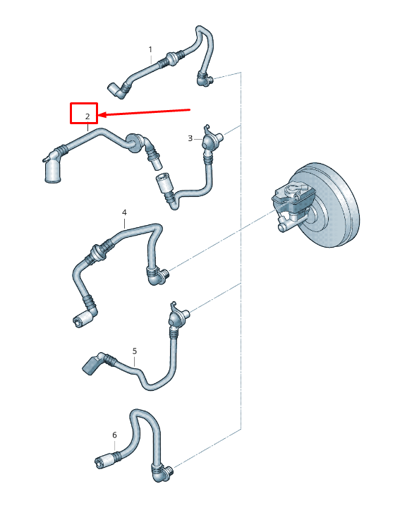 new audi a1 mk1 vacuum pipe with non-return valve 6r1612041al original