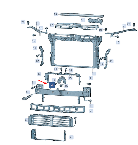 new skoda superb mk3 front reinforcement bar 3v0807109r original