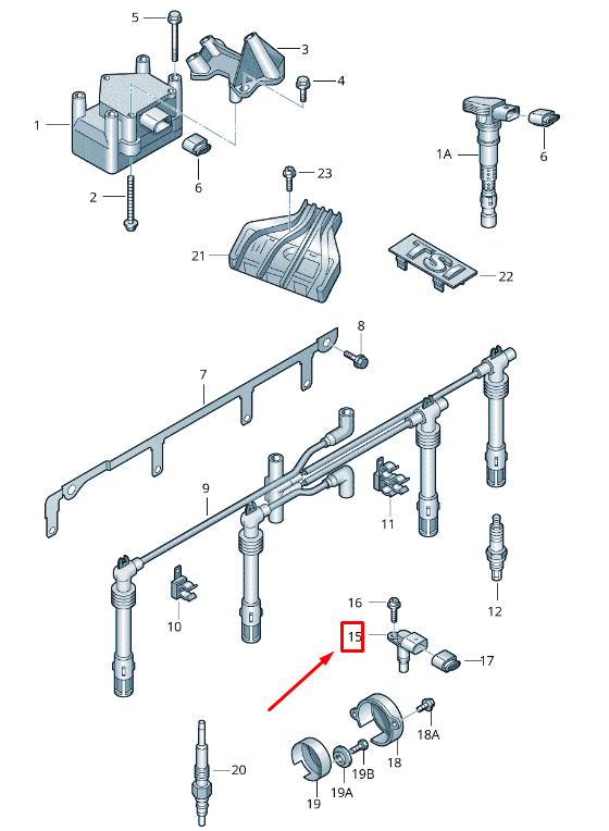 new audi q2 ga camshaft position sensor 04l907601a original