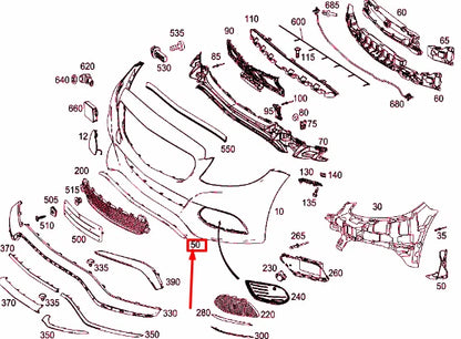 NEW MB C-CLASS W205 FRONT BUMPER LOWER CHROME TRIM A2058853123