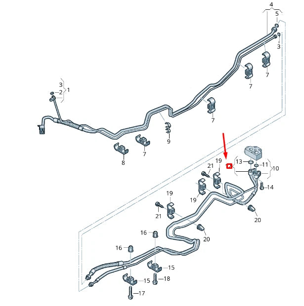 NEW VW TRANSPORTER VI T6 REFRIGERANT LINE DUAL CLIP 7E0820255