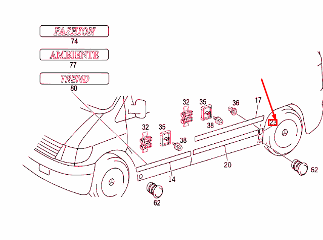 NEW MERCEDES-BENZ VITO W638 REAR LEFT WHEEL ARCH MOULDING A6386984232 ORIGINAL