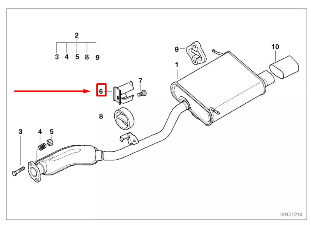 NEW BMW Z3 COUPE E36 REAR EXHAUST HANGER SUPPORT 18201743999 1743999 ORIGINAL