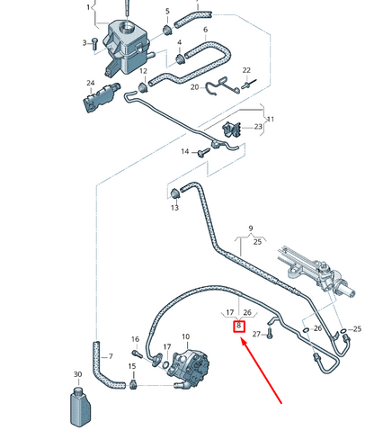 new vw transporter vi t6 power steering expansion hose lhd 7e1422893aq original