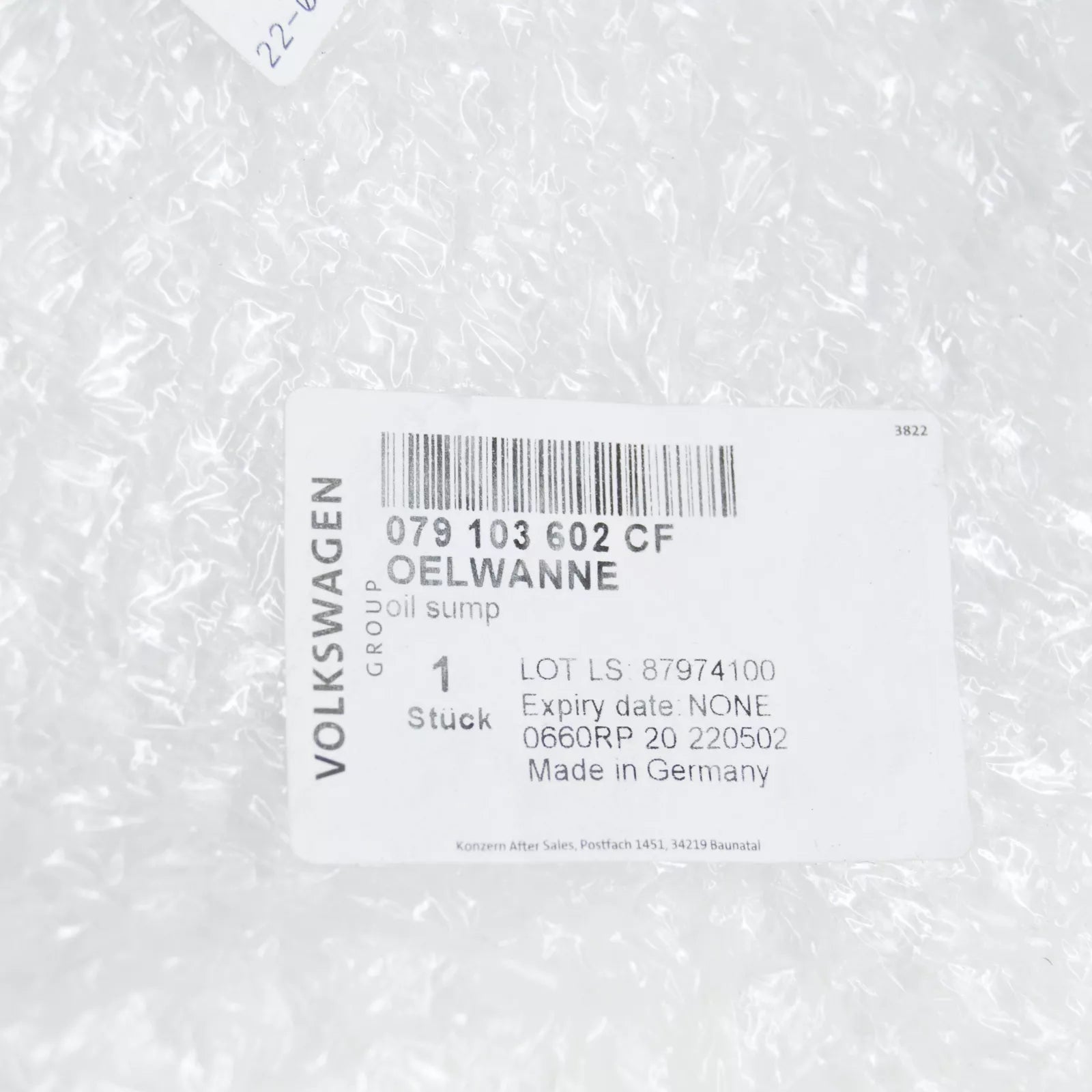 NEW AUDI A6 AVANT C7 LOWER ENGINE OIL SUMP 079103602CF ORIGINAL