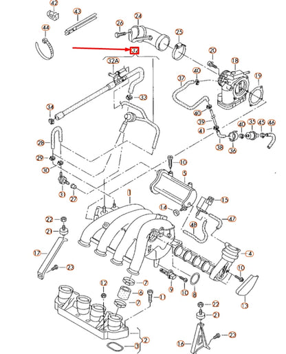 NEW AUDI A4 B7 VACUUM PIPE WITH SUCTION JET PUMP 06B133751AT