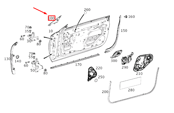 NEW MB E C238 FRONT RIGHT DOOR MIRROR TRIANGLE CAP A2387275400 ORIGINAL