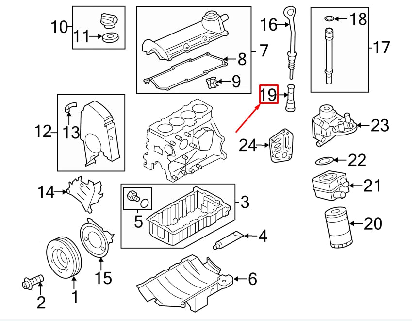 NEW AUDI A3 SPORTBACK 8P OIL DIPSTICK FUNNEL 06A103663C ORIGINAL