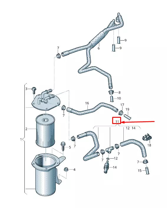 NEW VW SHARAN 7N FUEL HOSE 7N0130307G ORIGINAL